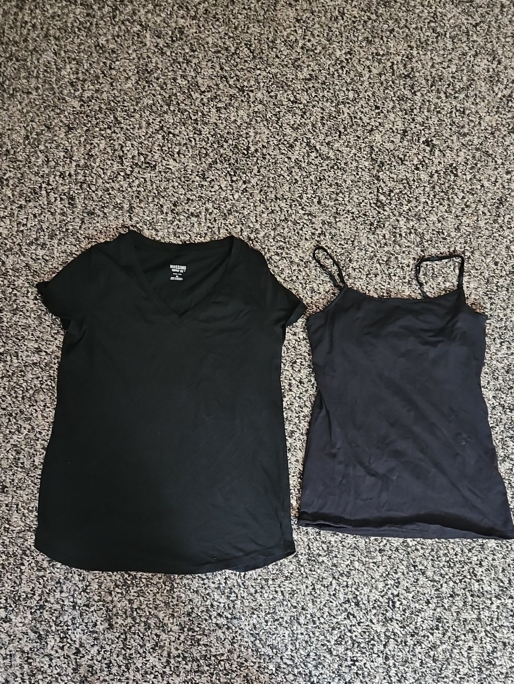 Black V Neck Tee And Cami